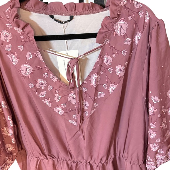 BloomChic Pink Faux Embroidered Midi Dress NWT Size 18/20 - Picture 7 of 7